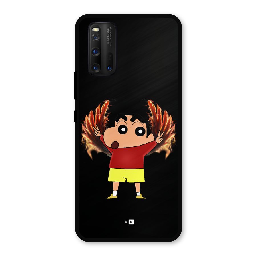 Fire Shinchan Metal Back Case for iQOO 3