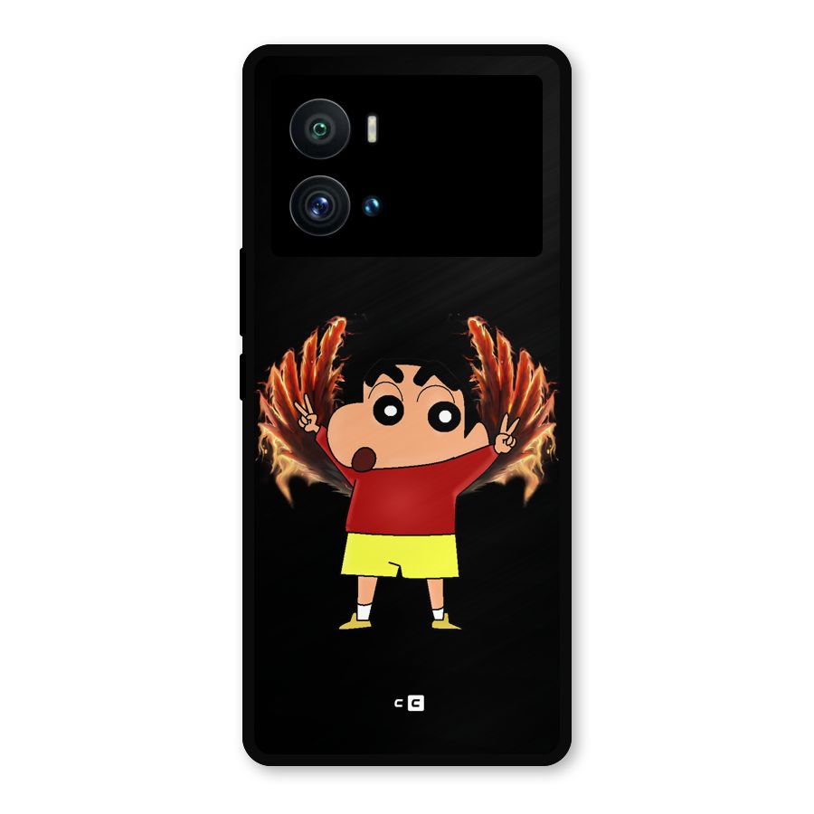 Fire Shinchan Metal Back Case for iQOO 9 Pro