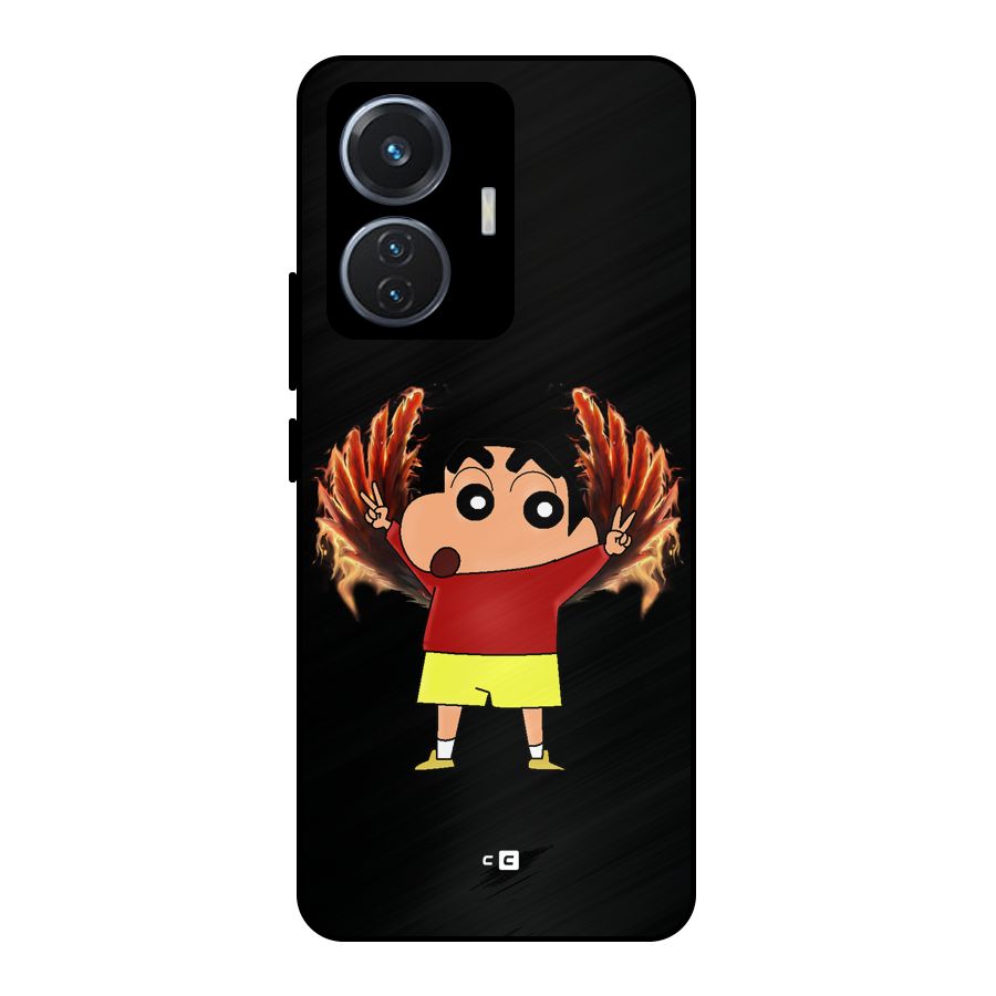 Fire Shinchan Metal Back Case for iQOO Z6 44W