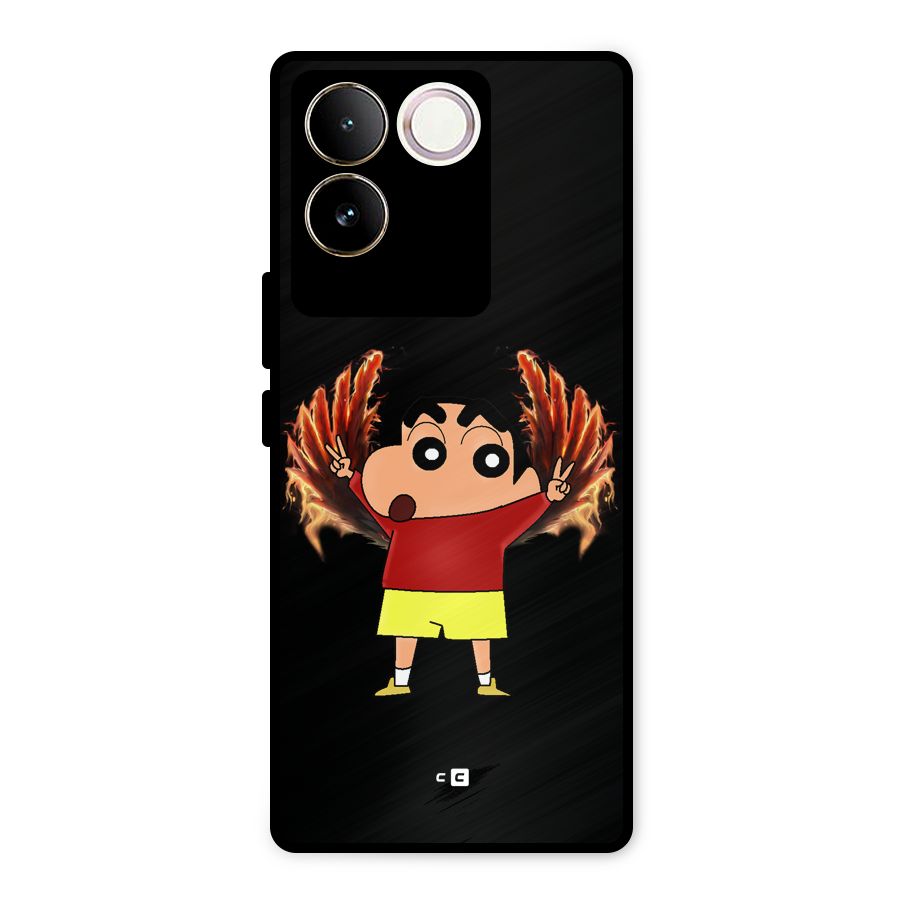 Fire Shinchan Metal Back Case for iQOO Z7 Pro