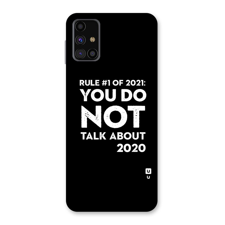 First Rule of 2021 Back Case for Galaxy M31s