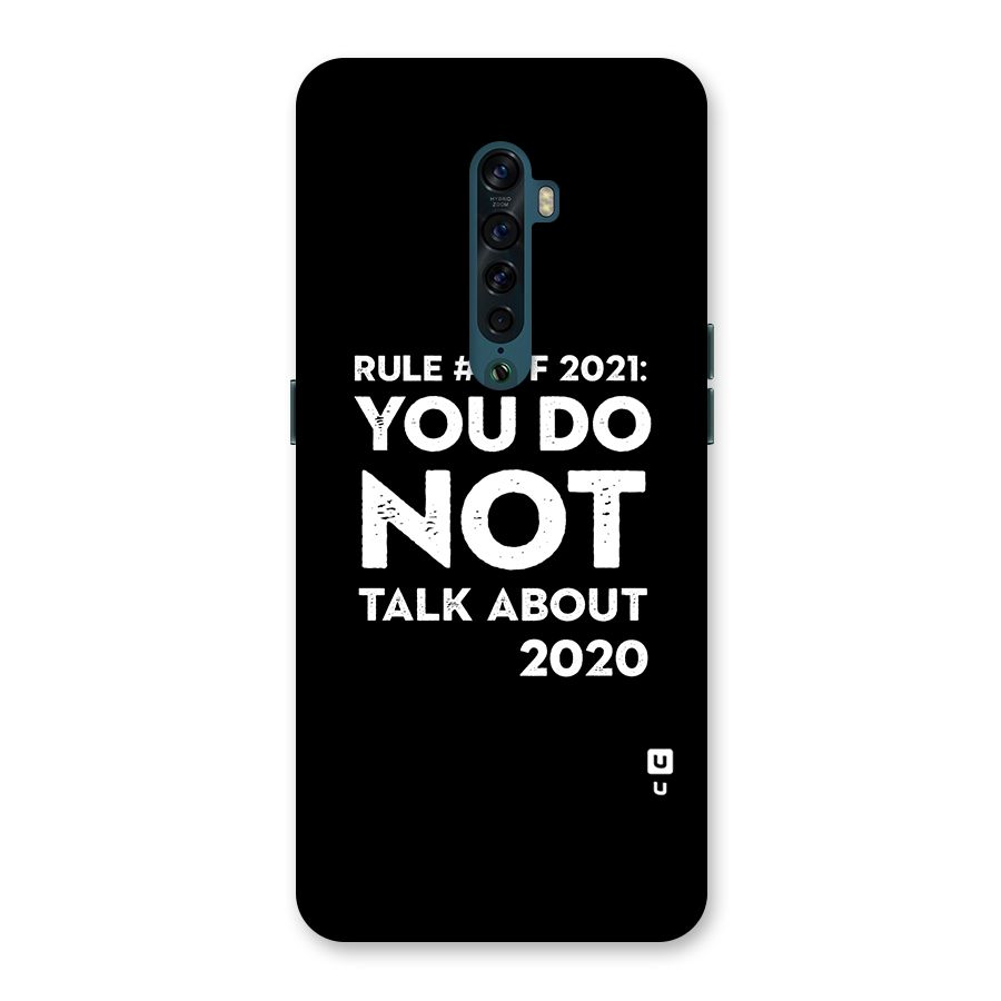 First Rule of 2021 Back Case for Oppo Reno2