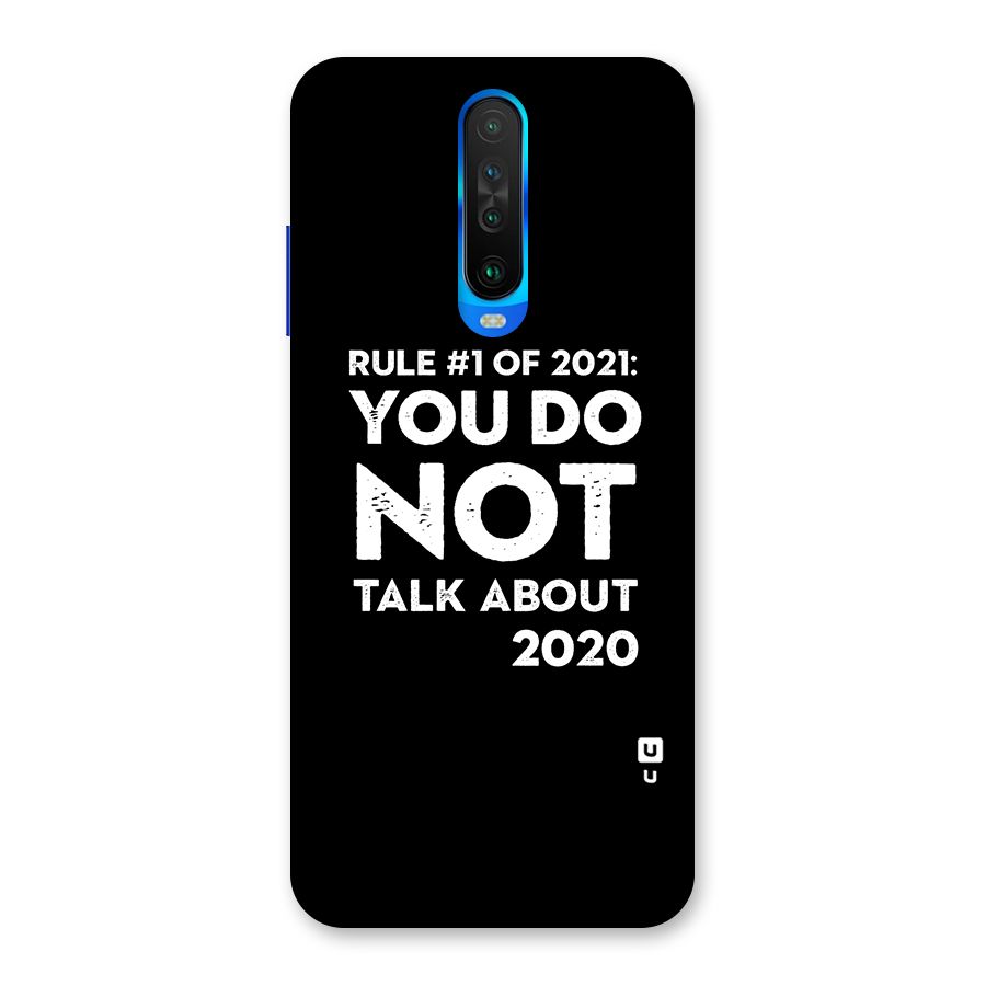 First Rule of 2021 Back Case for Poco X2