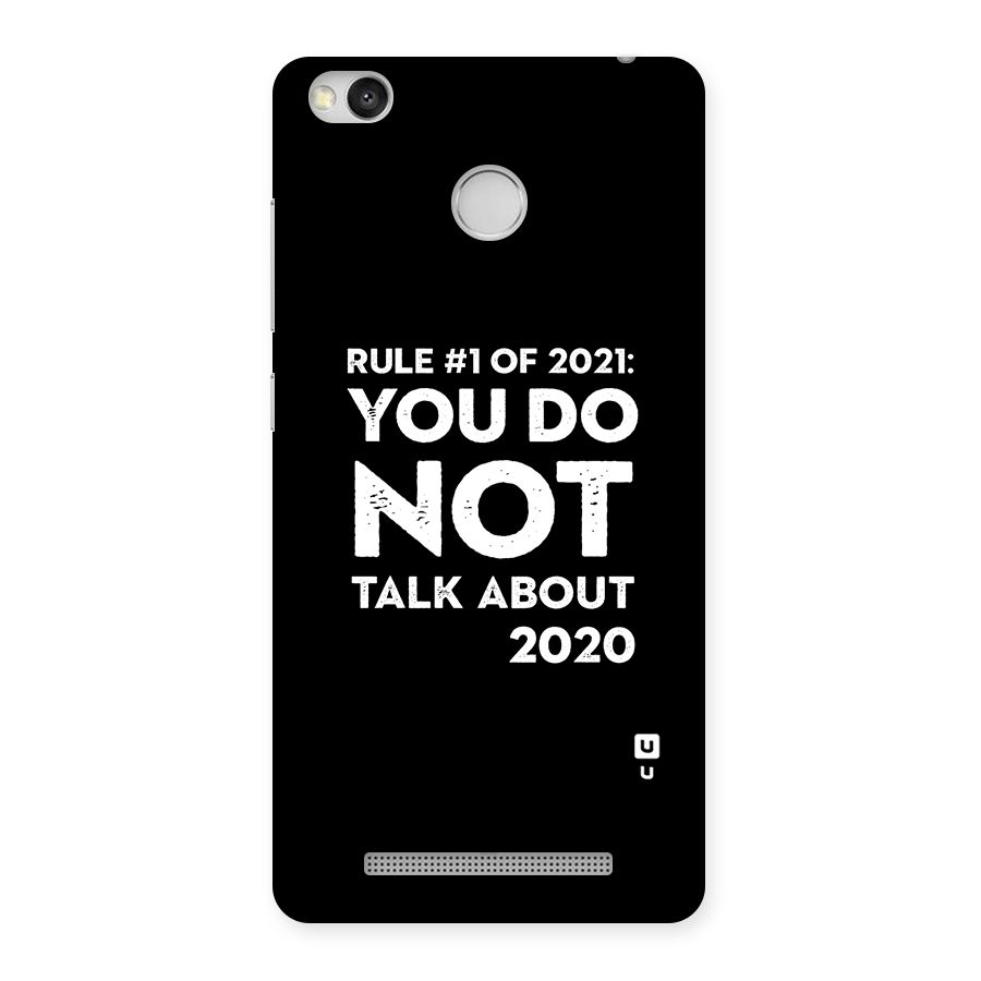 First Rule of 2021 Back Case for Redmi 3S Prime