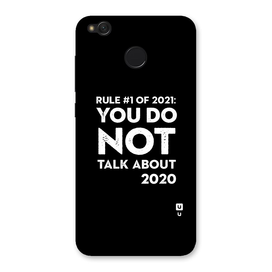 First Rule of 2021 Back Case for Redmi 4