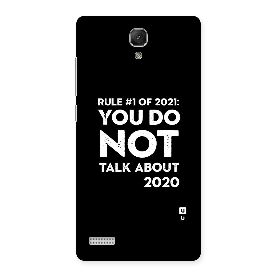 First Rule of 2021 Back Case for Redmi Note Prime