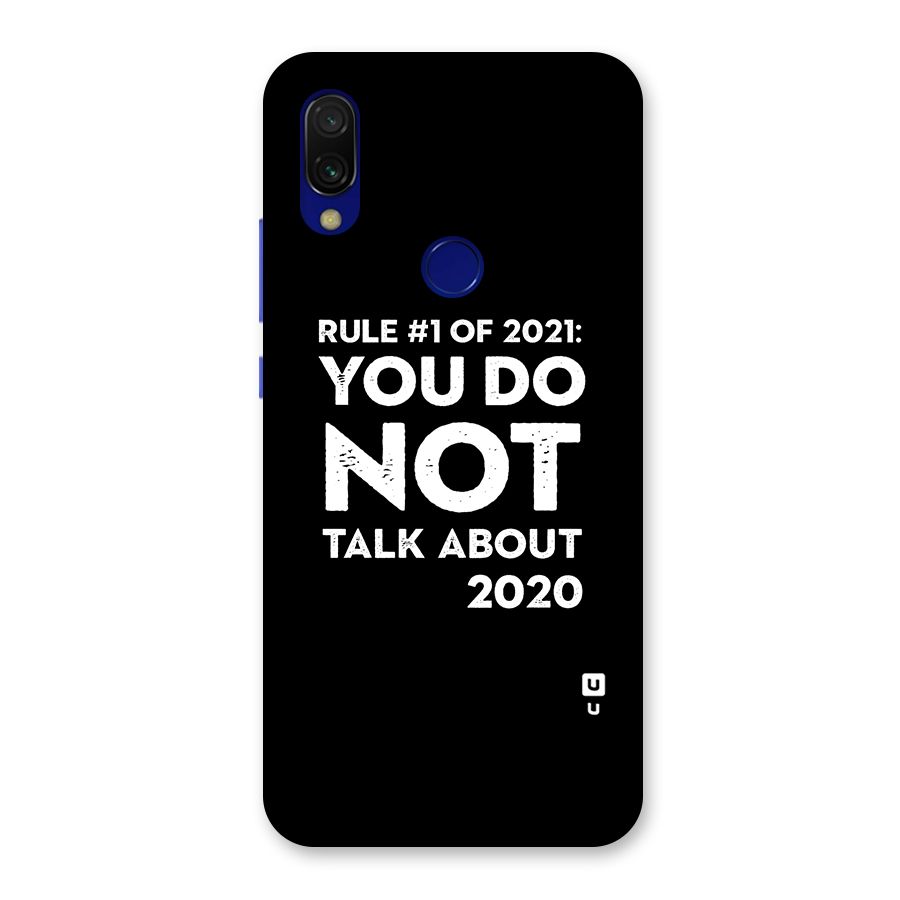 First Rule of 2021 Back Case for Redmi Y3