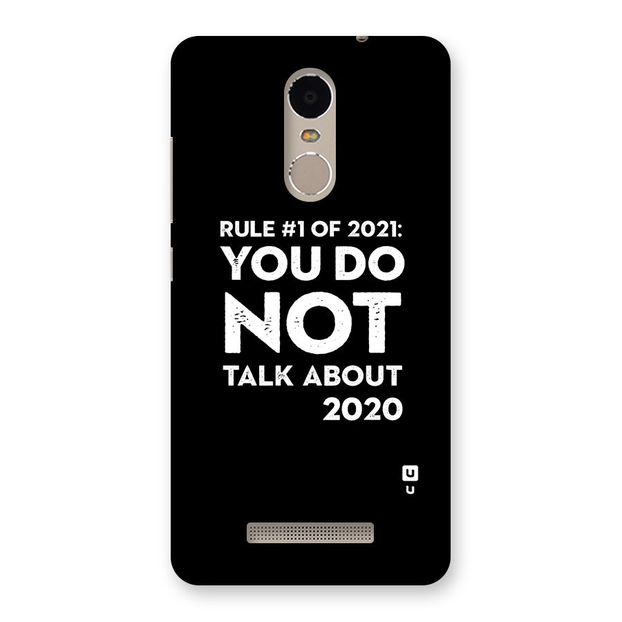 First Rule of 2021 Back Case for Xiaomi Redmi Note 3
