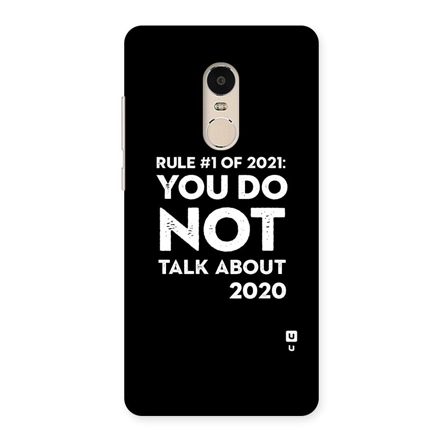 First Rule of 2021 Back Case for Xiaomi Redmi Note 4
