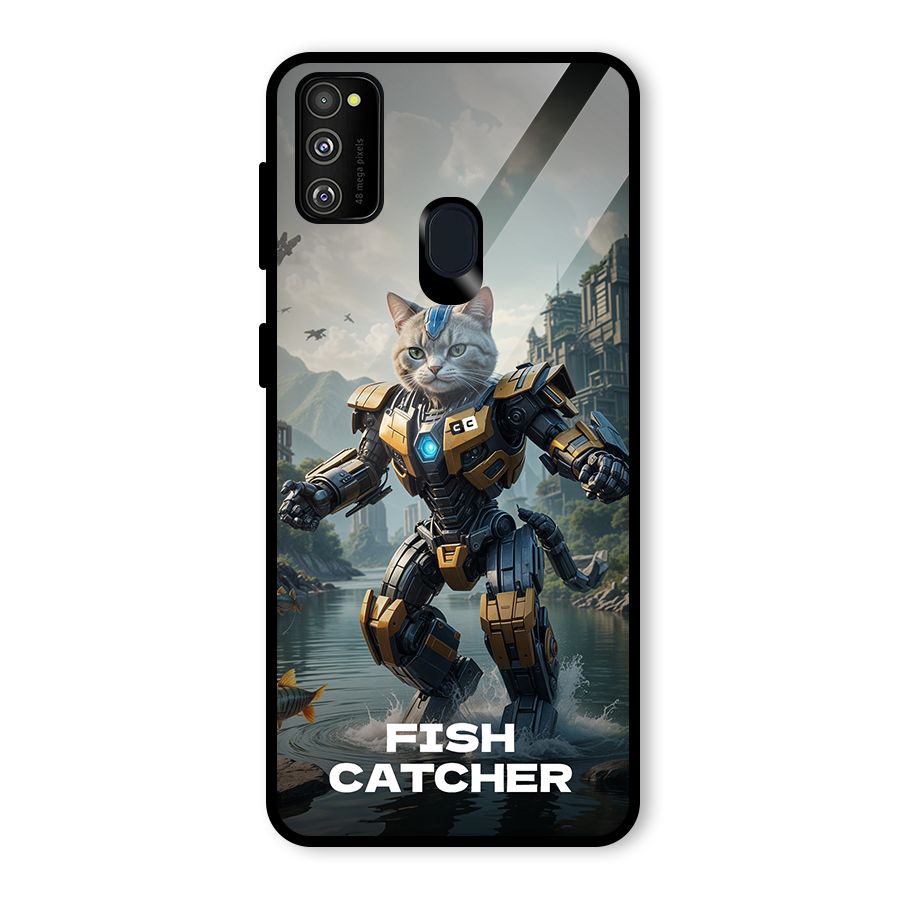 Fish Catcher Glass Back Case for Galaxy M21