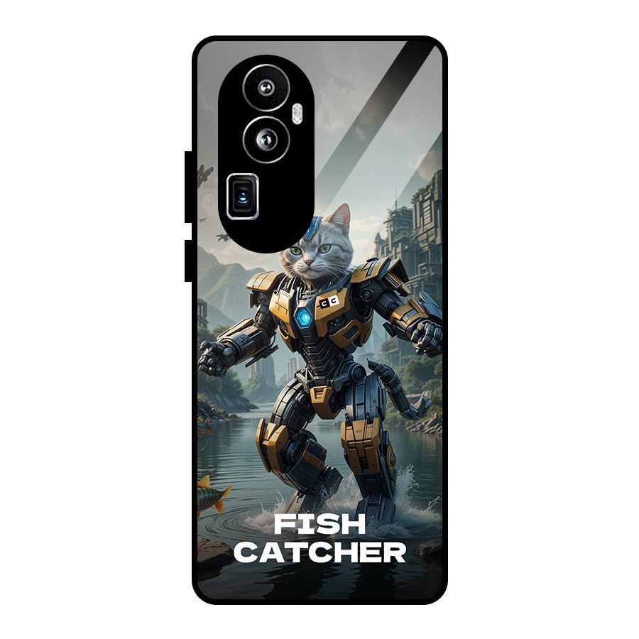 Fish Catcher Glass Back Case for Oppo Reno10 Pro Plus