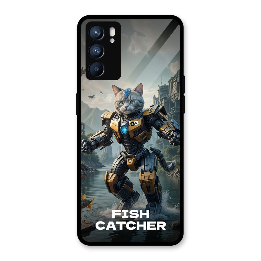 Fish Catcher Glass Back Case for Oppo Reno6 5G