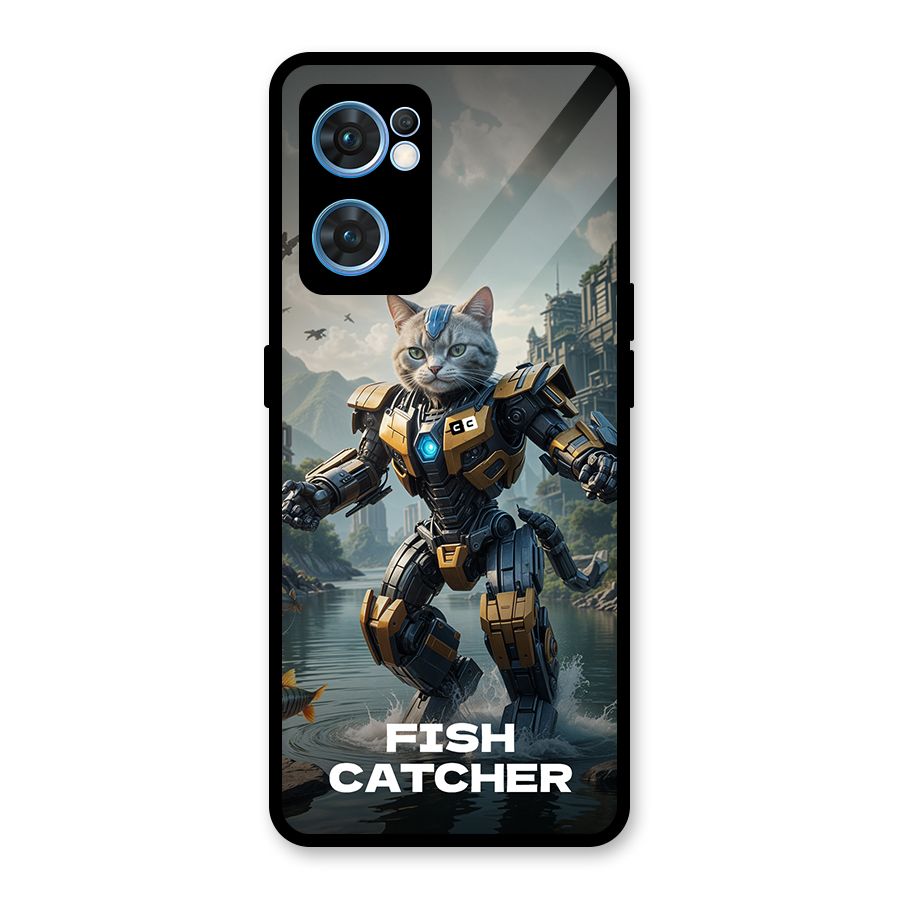 Fish Catcher Glass Back Case for Oppo Reno7 5G