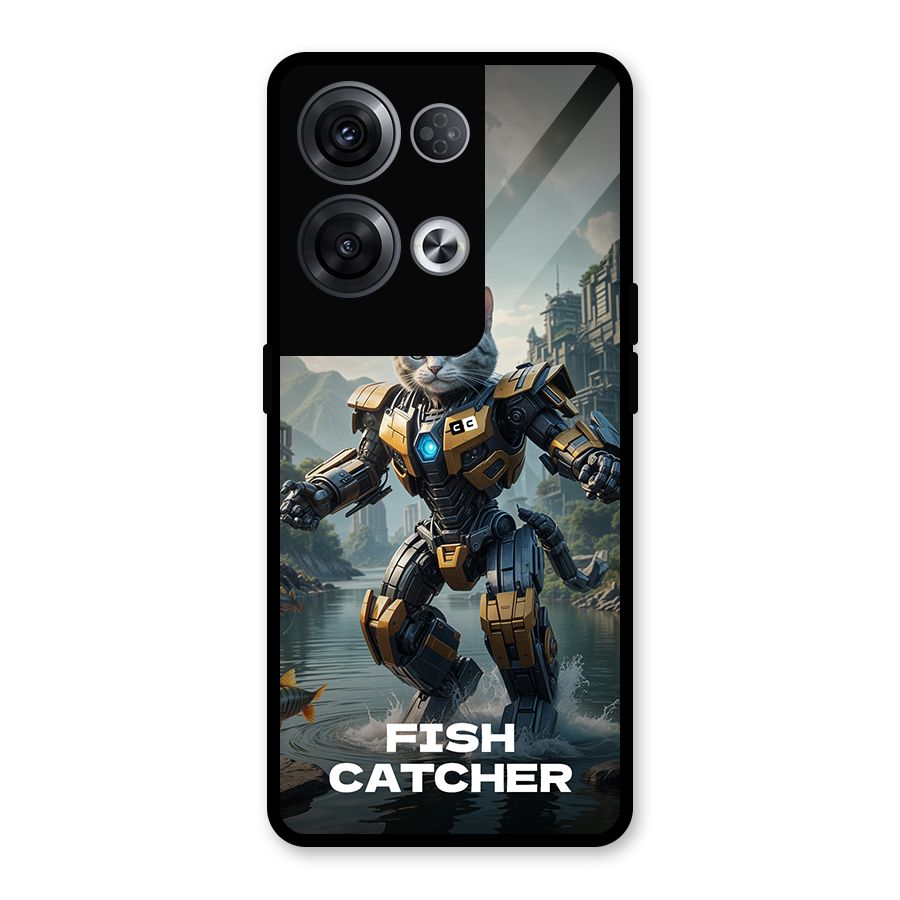 Fish Catcher Glass Back Case for Oppo Reno8 Pro 5G