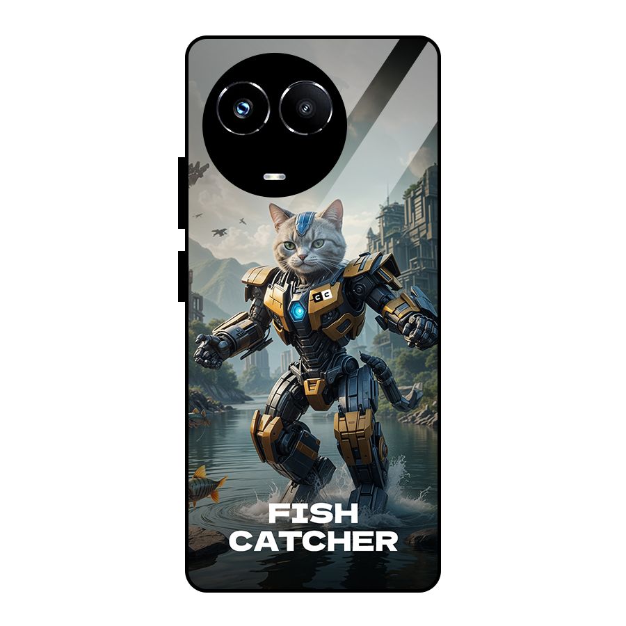 Fish Catcher Glass Back Case for Realme 11X