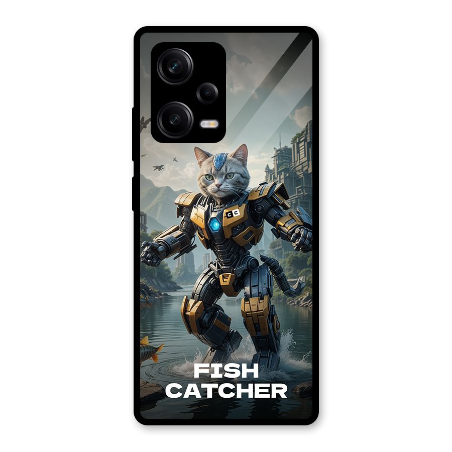 Fish Catcher Glass Back Case for Redmi Note 12 Pro