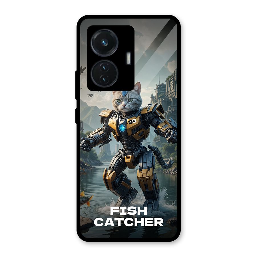 Fish Catcher Glass Back Case for Vivo T1 44W