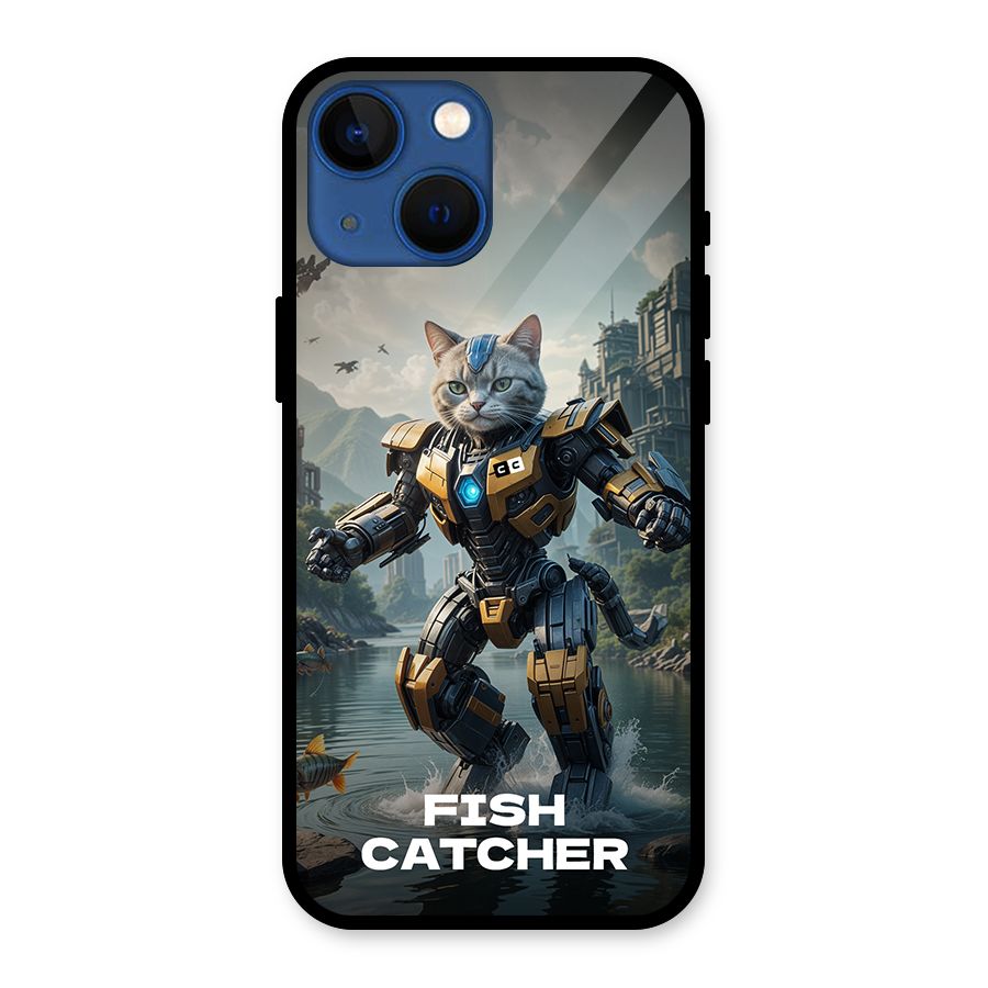Fish Catcher Glass Back Case for iPhone 13 Mini