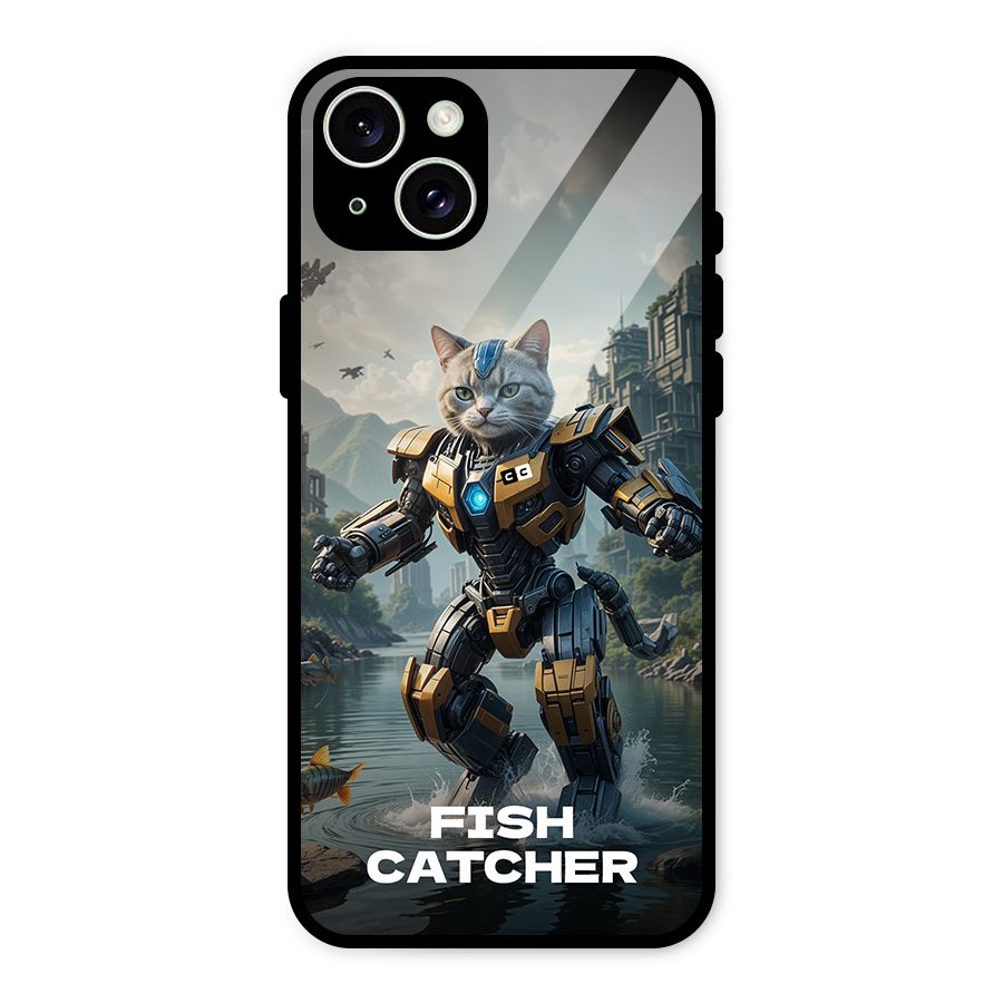 Fish Catcher Glass Back Case for iPhone 15 Plus