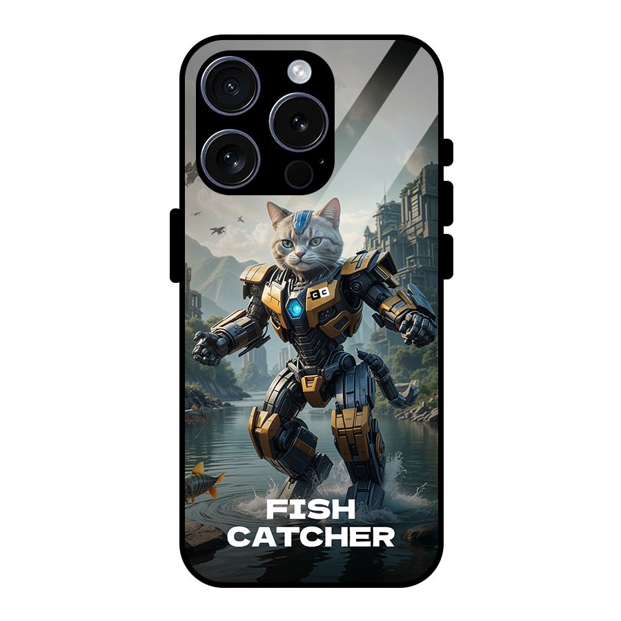 Fish Catcher Glass Back Case for iPhone 15 Pro