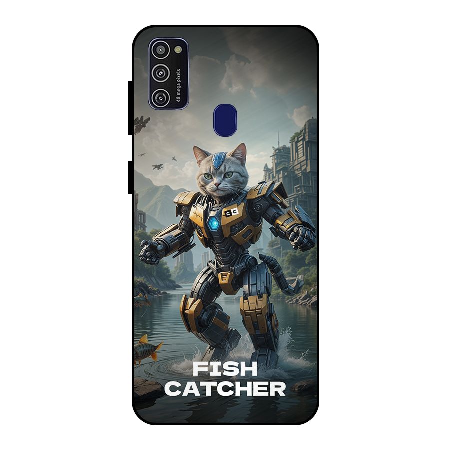 Fish Catcher Metal Back Case for Galaxy M30s