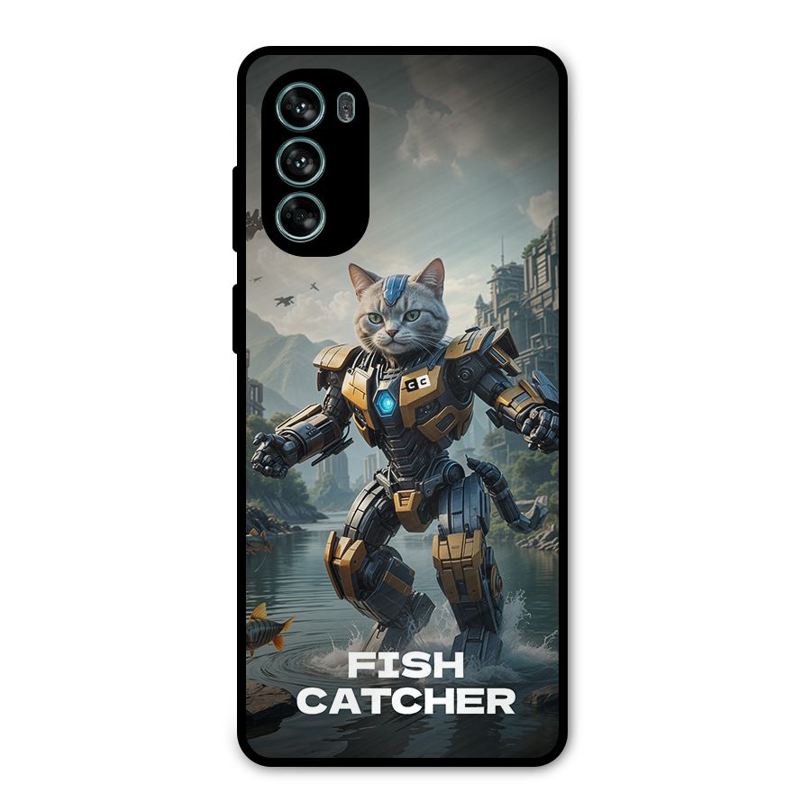 Fish Catcher Metal Back Case for Moto G62