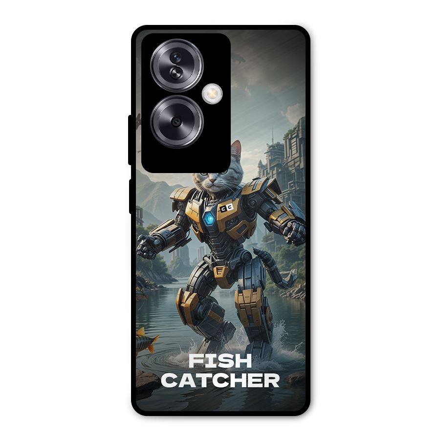Fish Catcher Metal Back Case for Oppo A79 5G