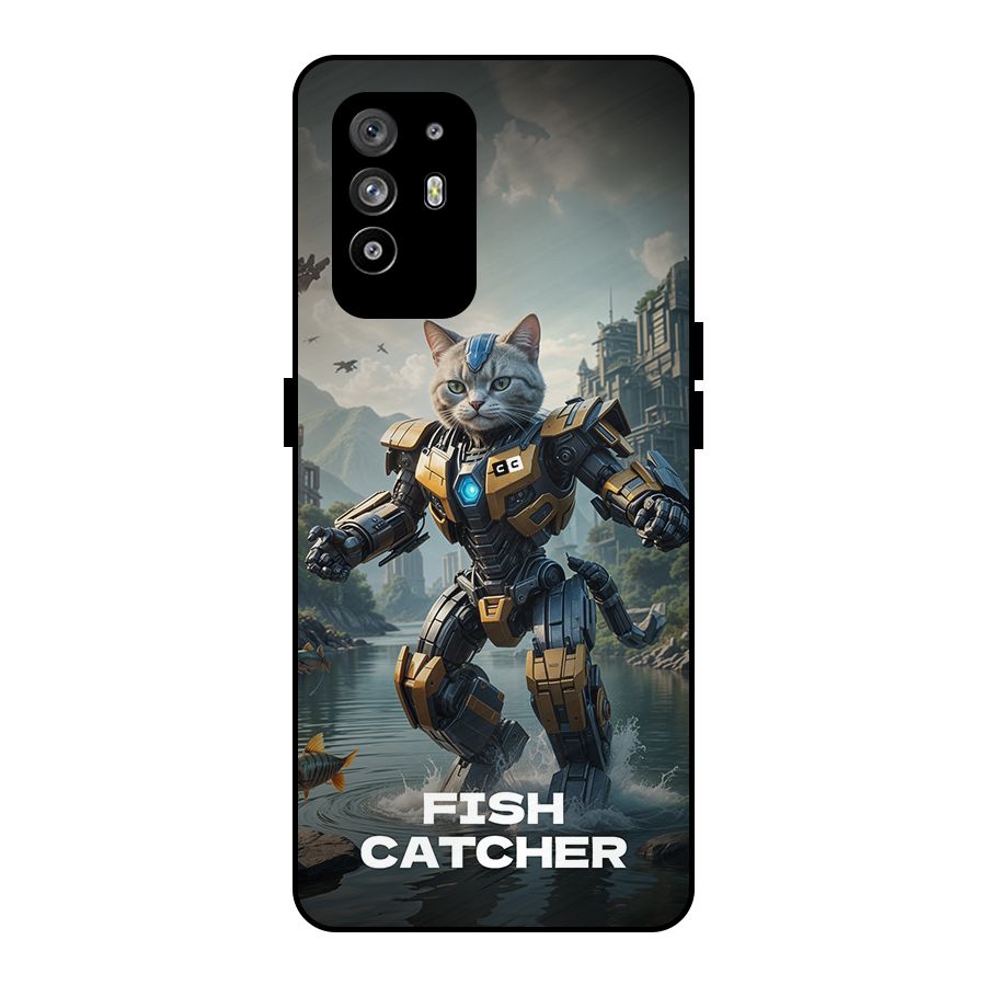 Fish Catcher Metal Back Case for Oppo F19 Pro Plus 5G