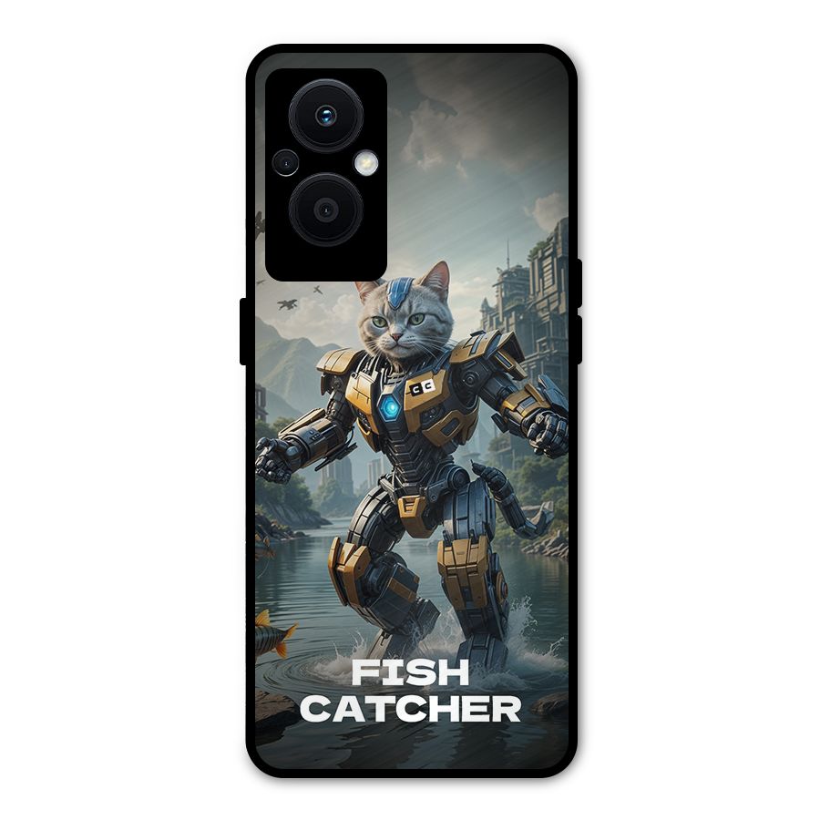 Fish Catcher Metal Back Case for Oppo F21 Pro 5G