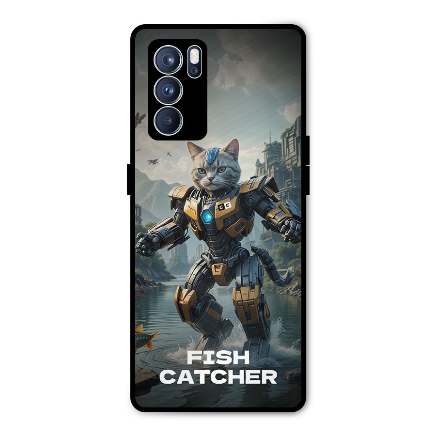 Fish Catcher Metal Back Case for Oppo Reno6 Pro 5G