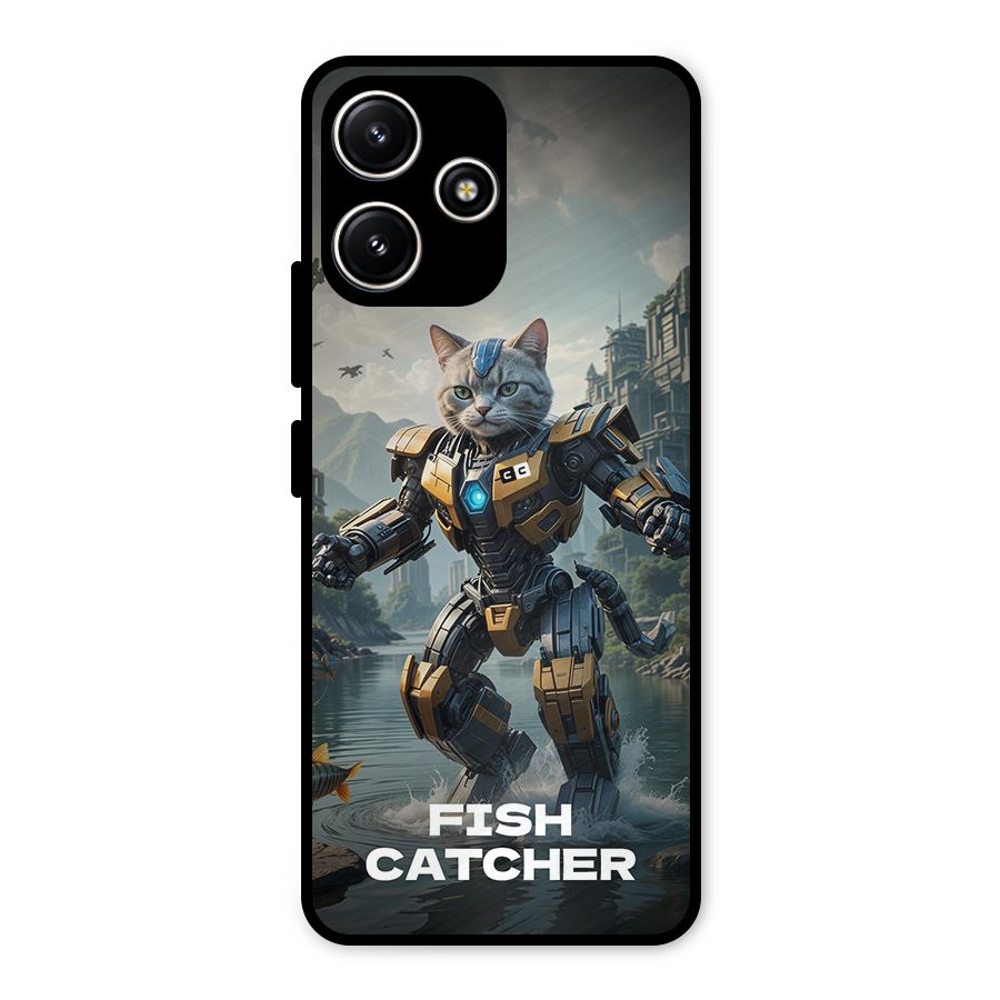 Fish Catcher Metal Back Case for Poco M6 Pro
