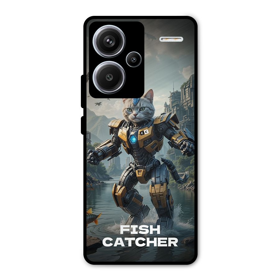Fish Catcher Metal Back Case for Redmi Note 13 Pro Plus