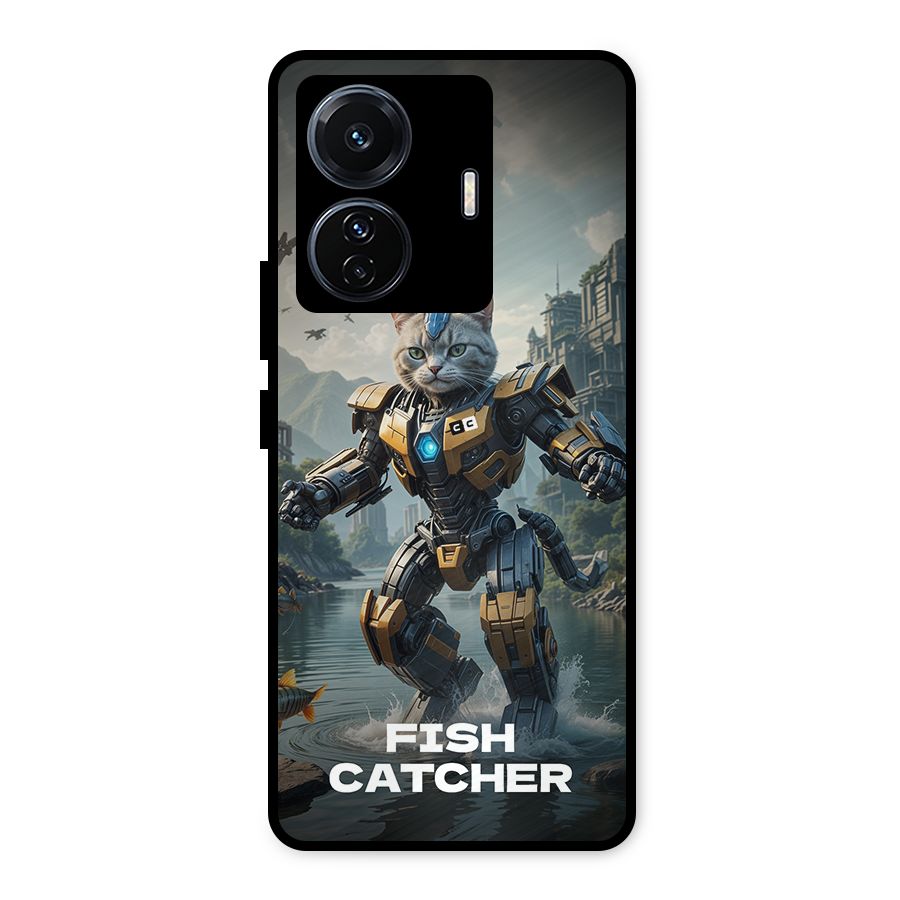 Fish Catcher Metal Back Case for Vivo T1 Pro