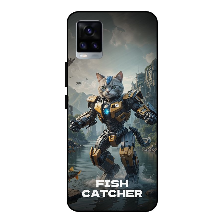 Fish Catcher Metal Back Case for Vivo V20 2021