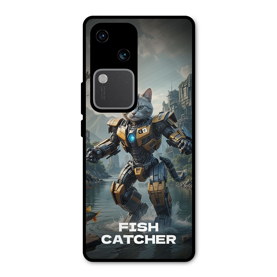 Fish Catcher Metal Back Case for Vivo V30 Pro