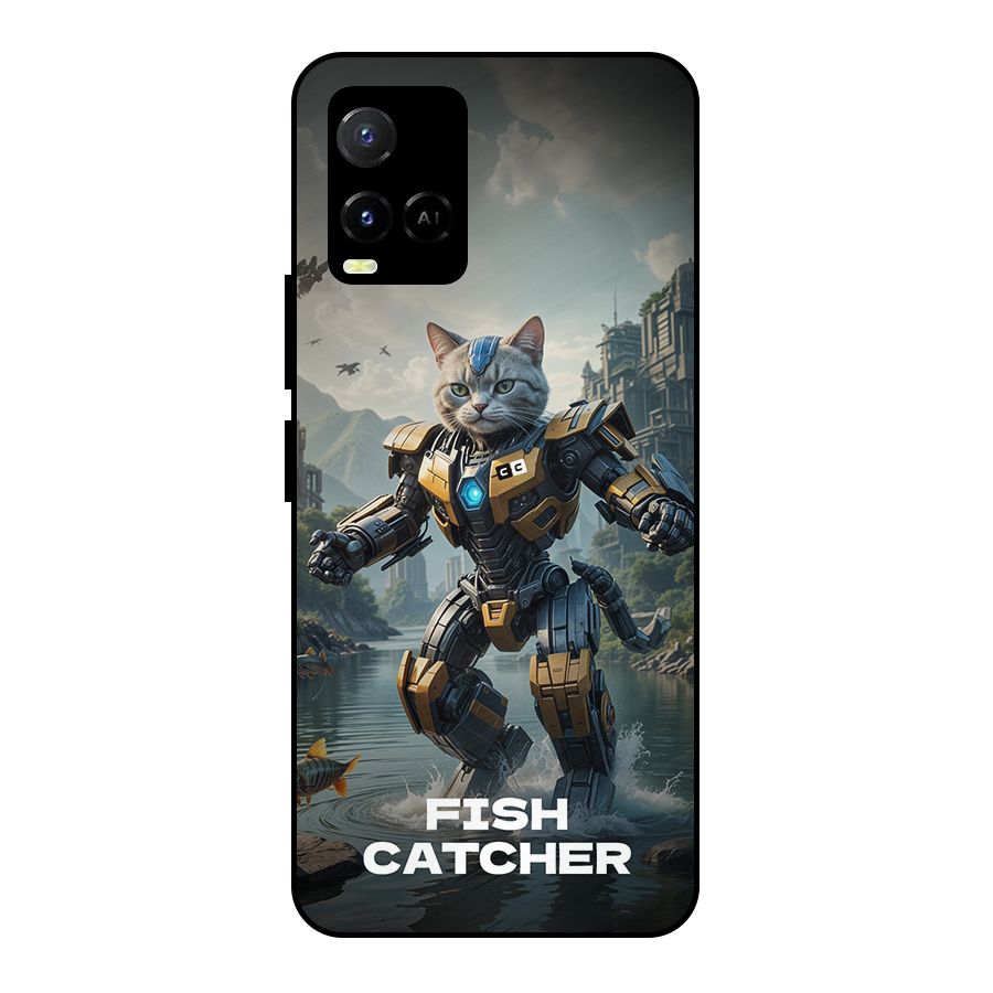 Fish Catcher Metal Back Case for Vivo Y33s