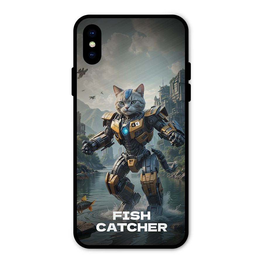 Fish Catcher Metal Back Case for iPhone X
