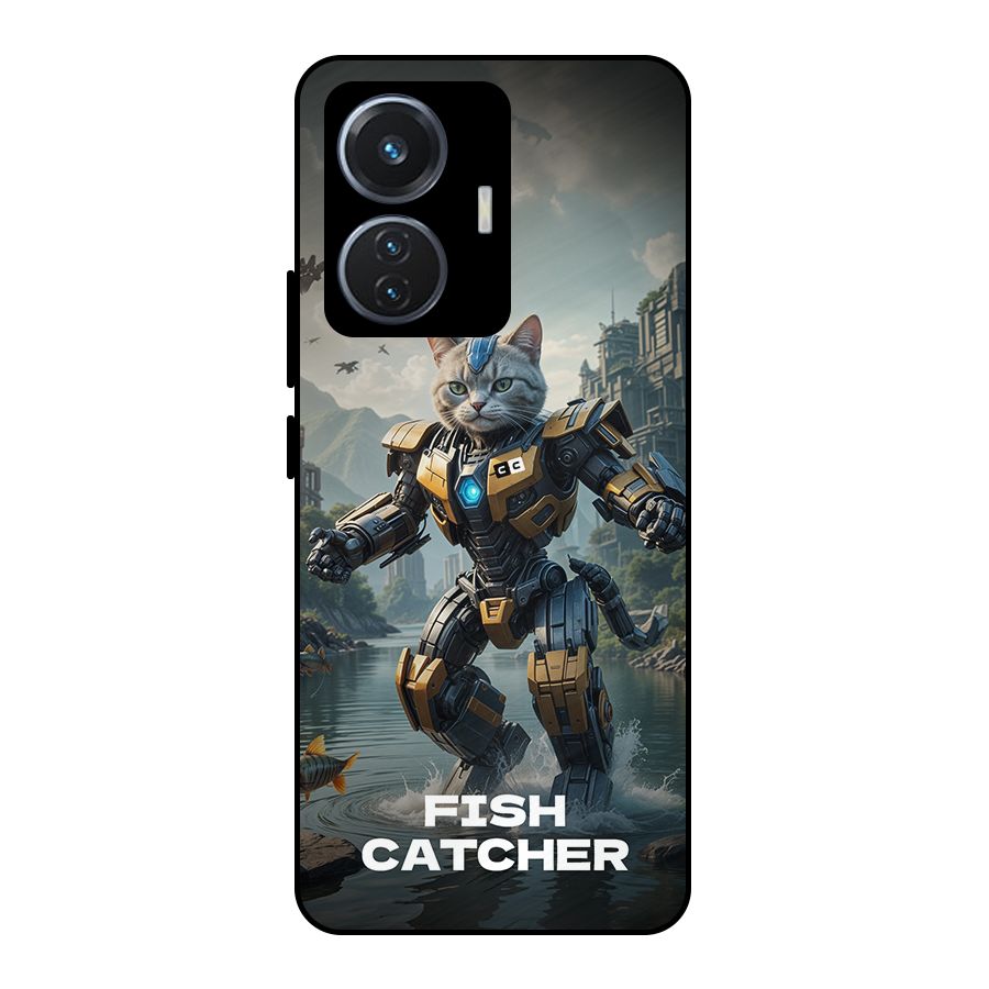 Fish Catcher Metal Back Case for iQOO Z6 44W