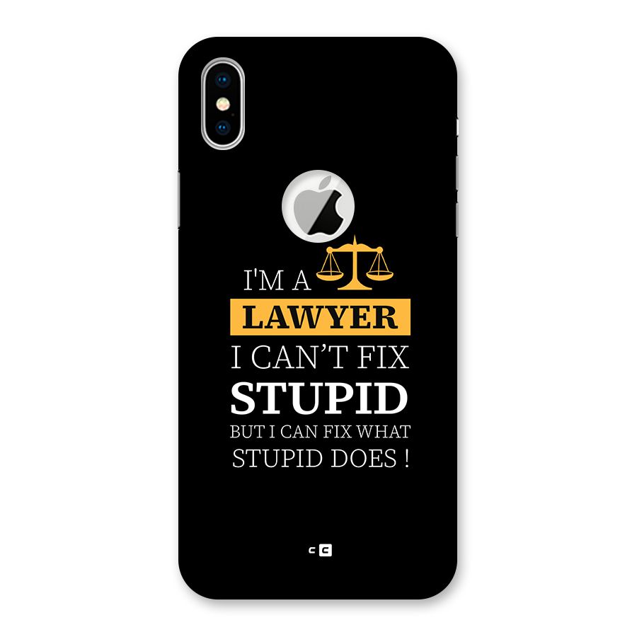 Fix Stupid Case Back Case for iPhone X Logo Cut