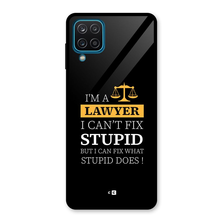 Fix Stupid Case Glass Back Case for Galaxy A12