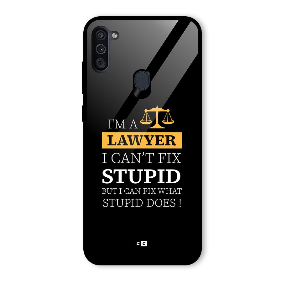 Fix Stupid Case Glass Back Case for Galaxy M11