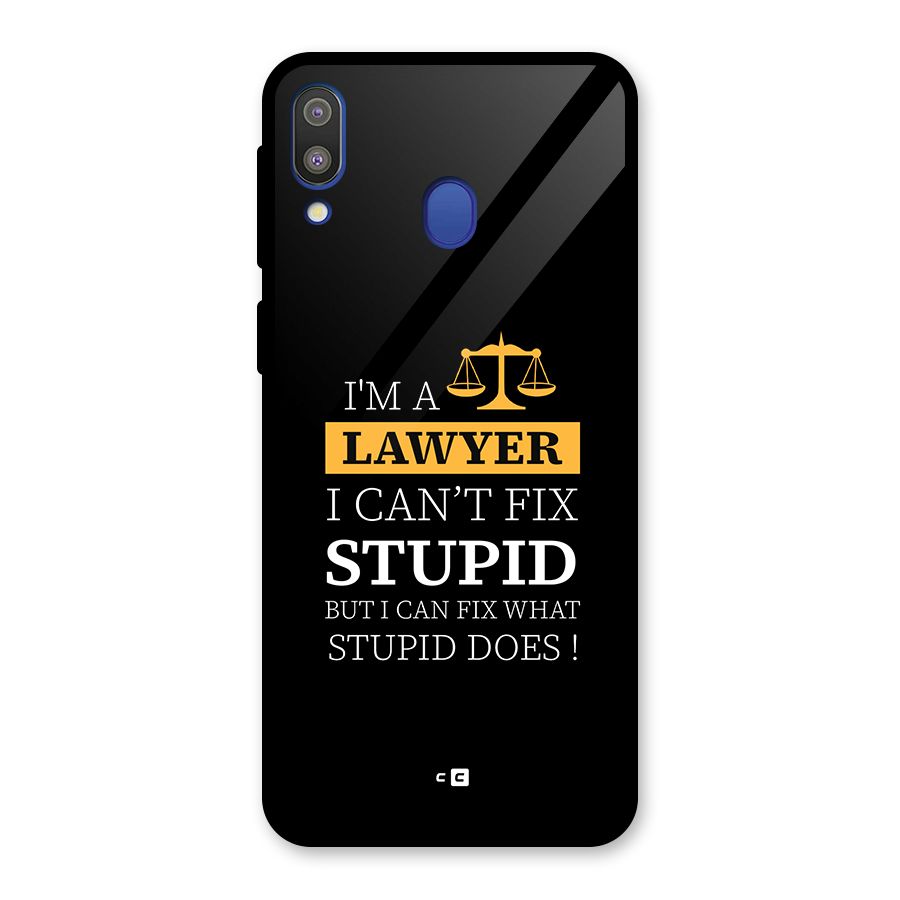 Fix Stupid Case Glass Back Case for Galaxy M20