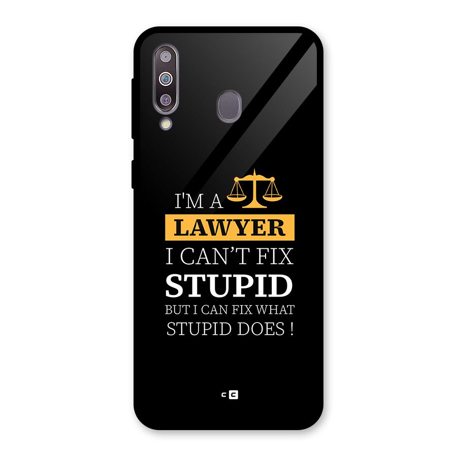 Fix Stupid Case Glass Back Case for Galaxy M30