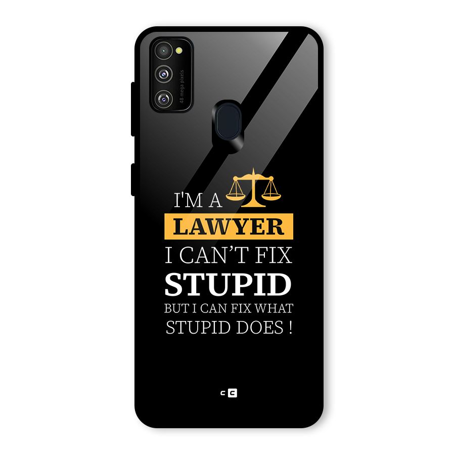 Fix Stupid Case Glass Back Case for Galaxy M30s