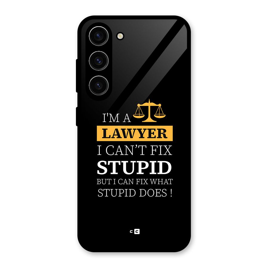 Fix Stupid Case Glass Back Case for Galaxy S23