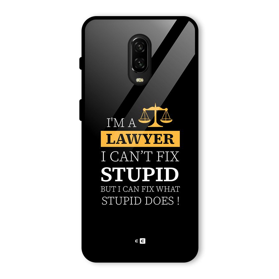Fix Stupid Case Glass Back Case for OnePlus 6T