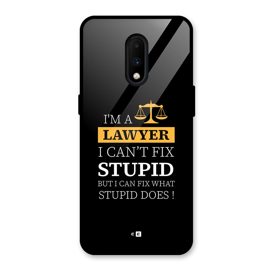 Fix Stupid Case Glass Back Case for OnePlus 7