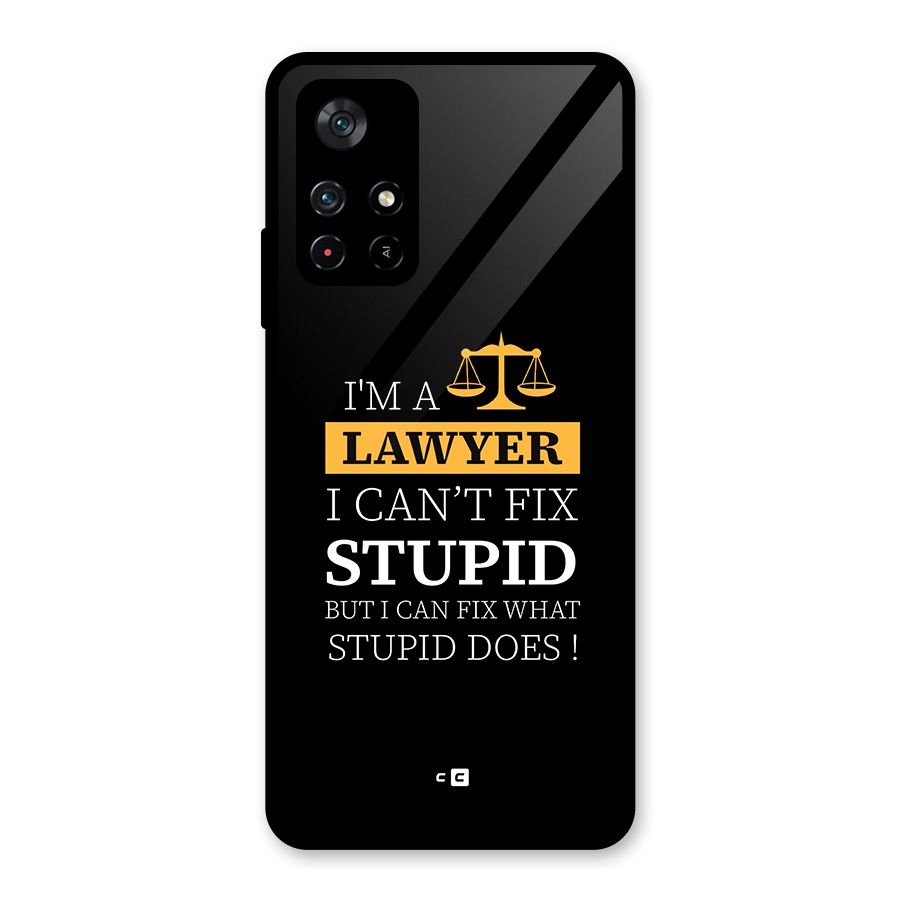 Fix Stupid Case Glass Back Case for Poco M4 Pro 5G