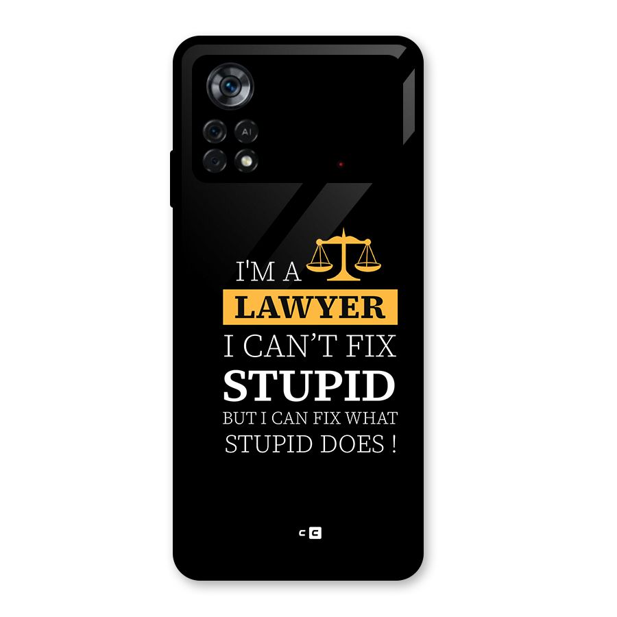 Fix Stupid Case Glass Back Case for Poco X4 Pro 5G