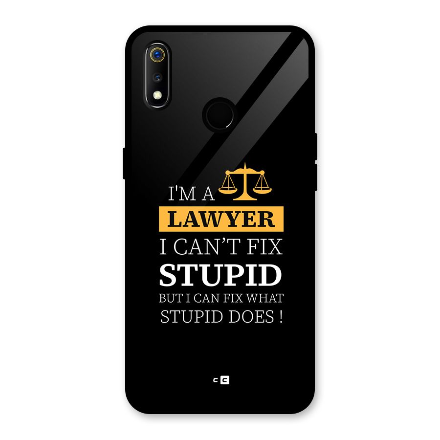 Fix Stupid Case Glass Back Case for Realme 3i